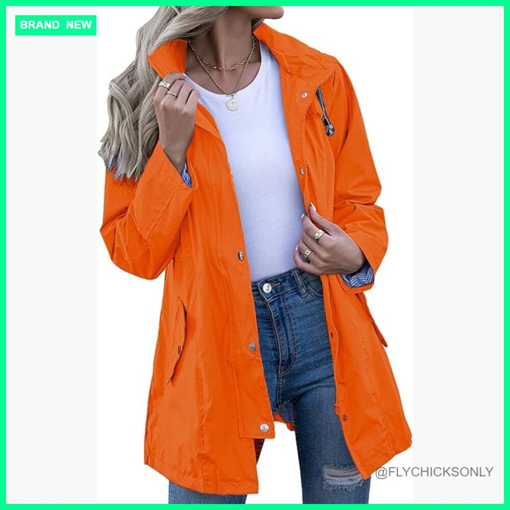 Waterproof Polyester Spandex Raincoat Hooded Ligh… - image 1